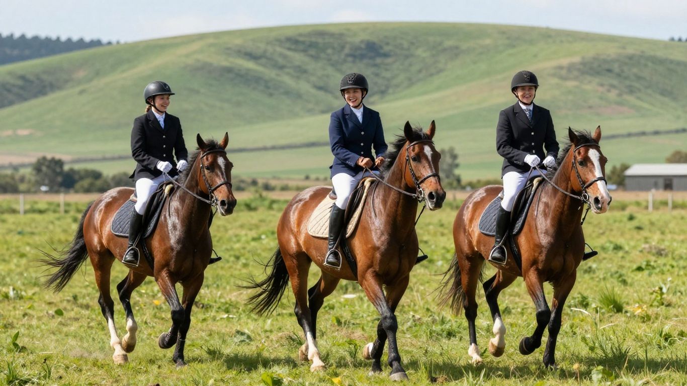 Young riders enjoying a sunny day at Lithgow Pony Club.