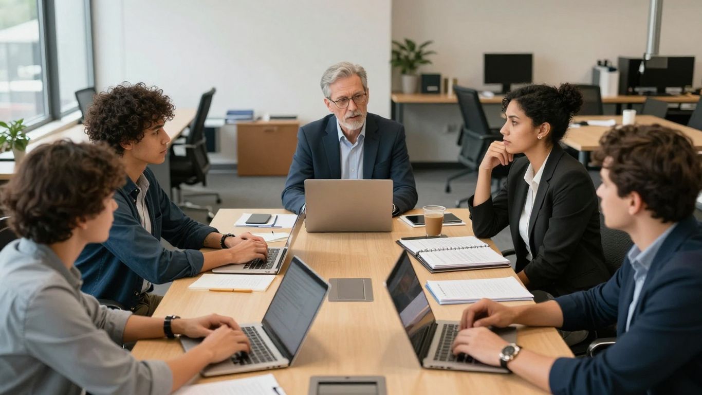 Colleagues rehearsing a cross-cultural workplace conversation