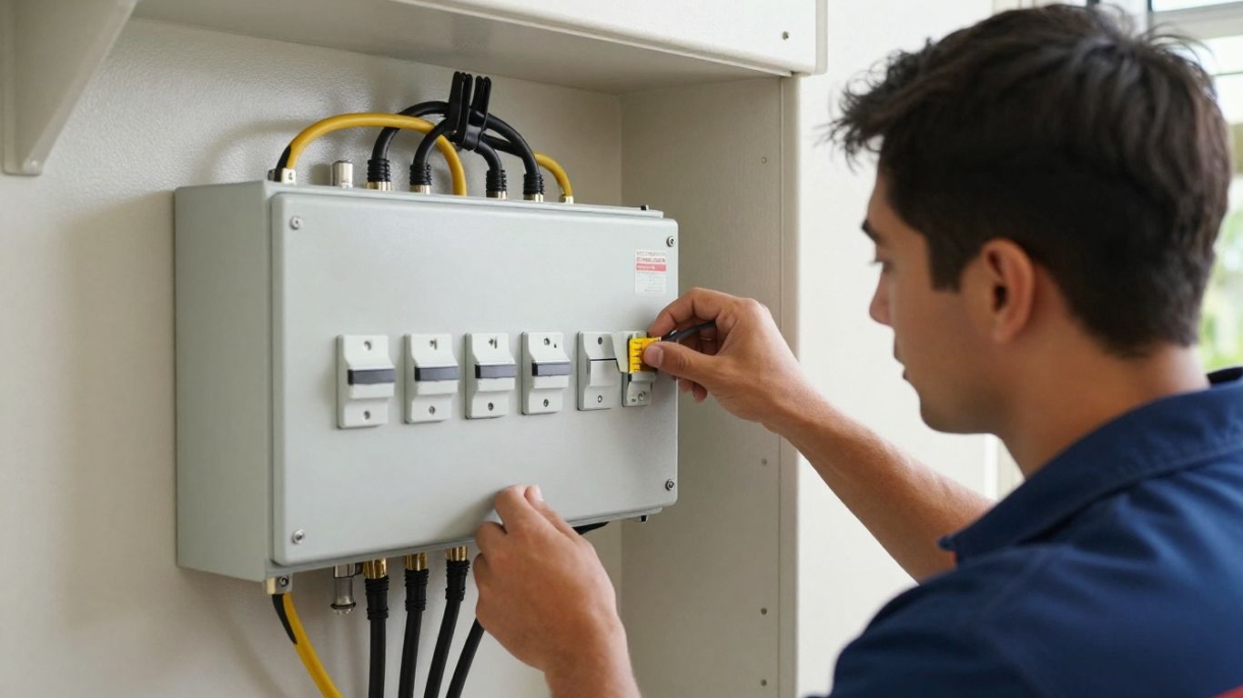 Home battery installation in suburban Australia