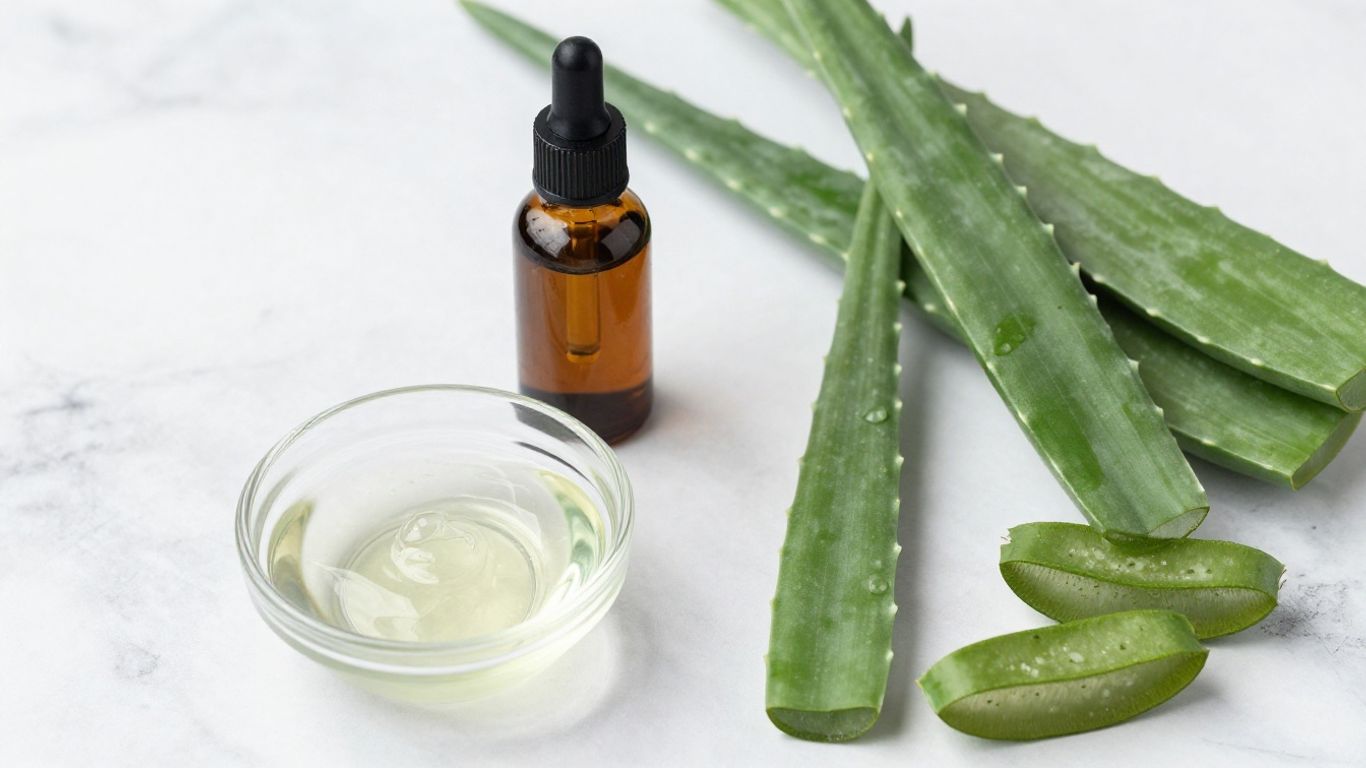 Close-up of natural moisturizer ingredients