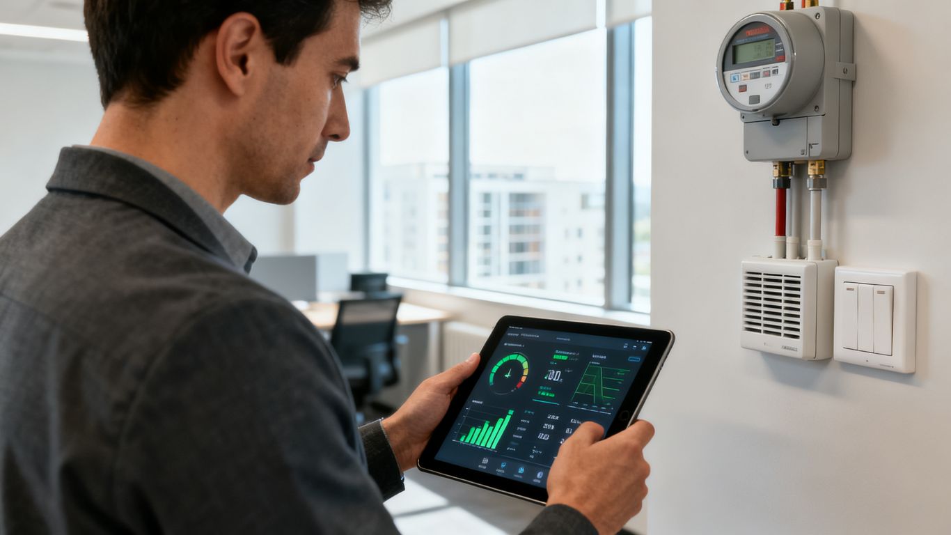 Tableau de bord énergétique dans un bâtiment tertiaire