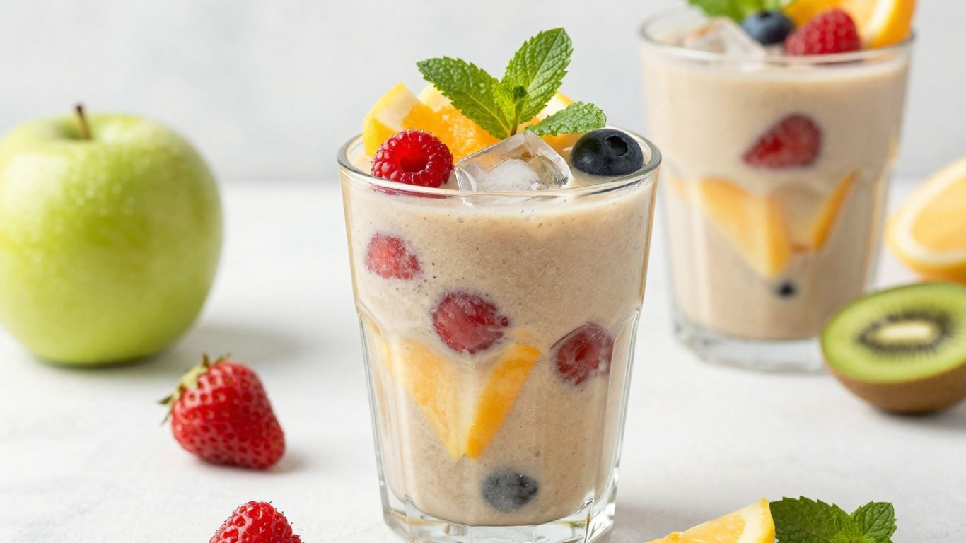 Herbalife shake with fruits and mint