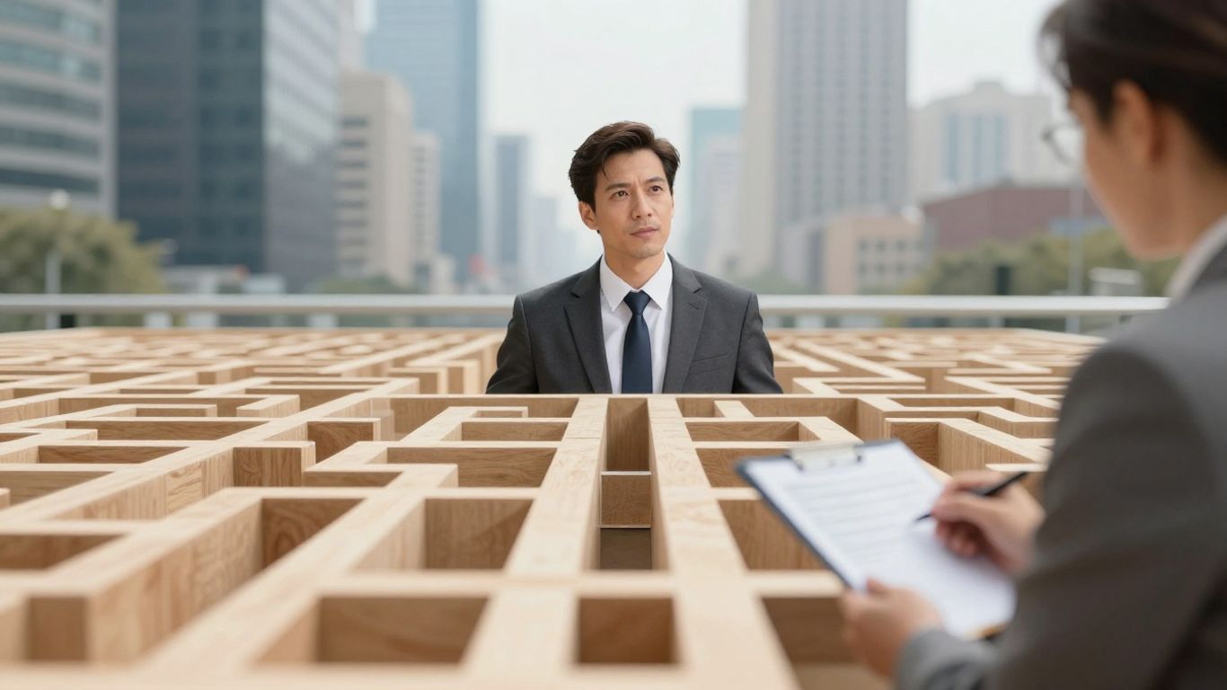Person navigating a maze, symbolizing Amazon agency selection.