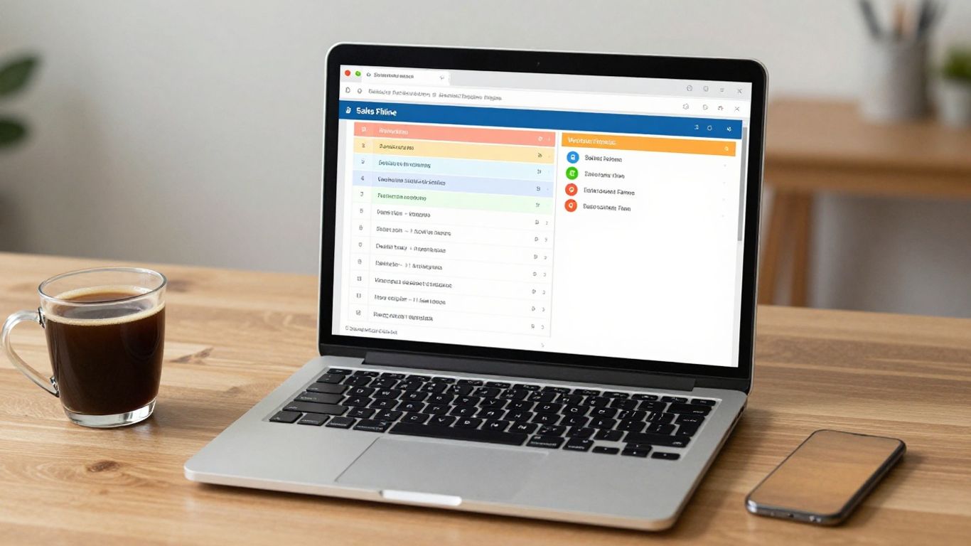 A professional laptop screen showing a dashboard