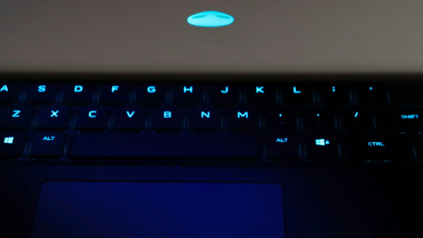 a close up of a laptop computer keyboard