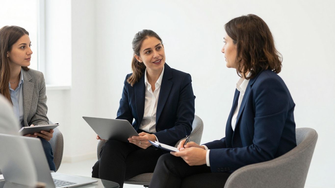 Bewerbungsgespräch in einem Besprechungsraum