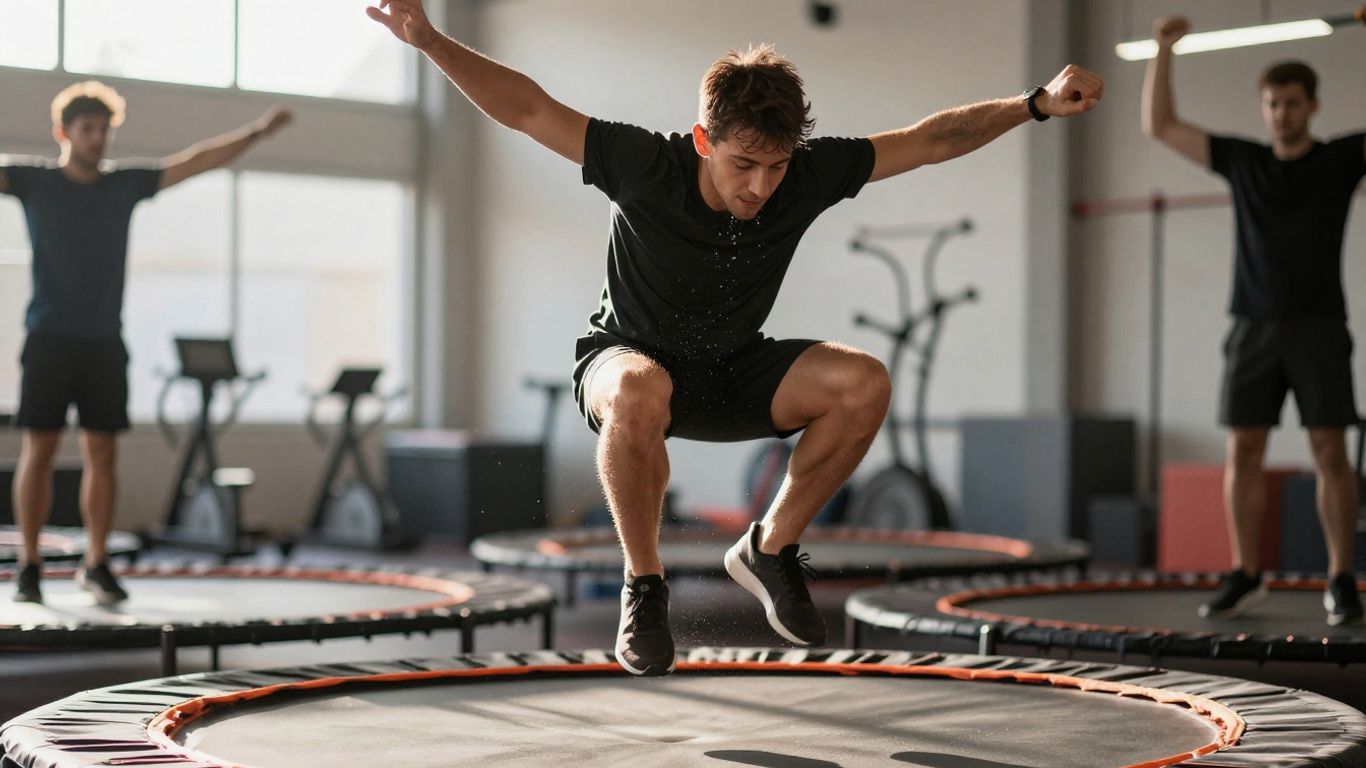 Person exercising on a rebounder for weight loss.