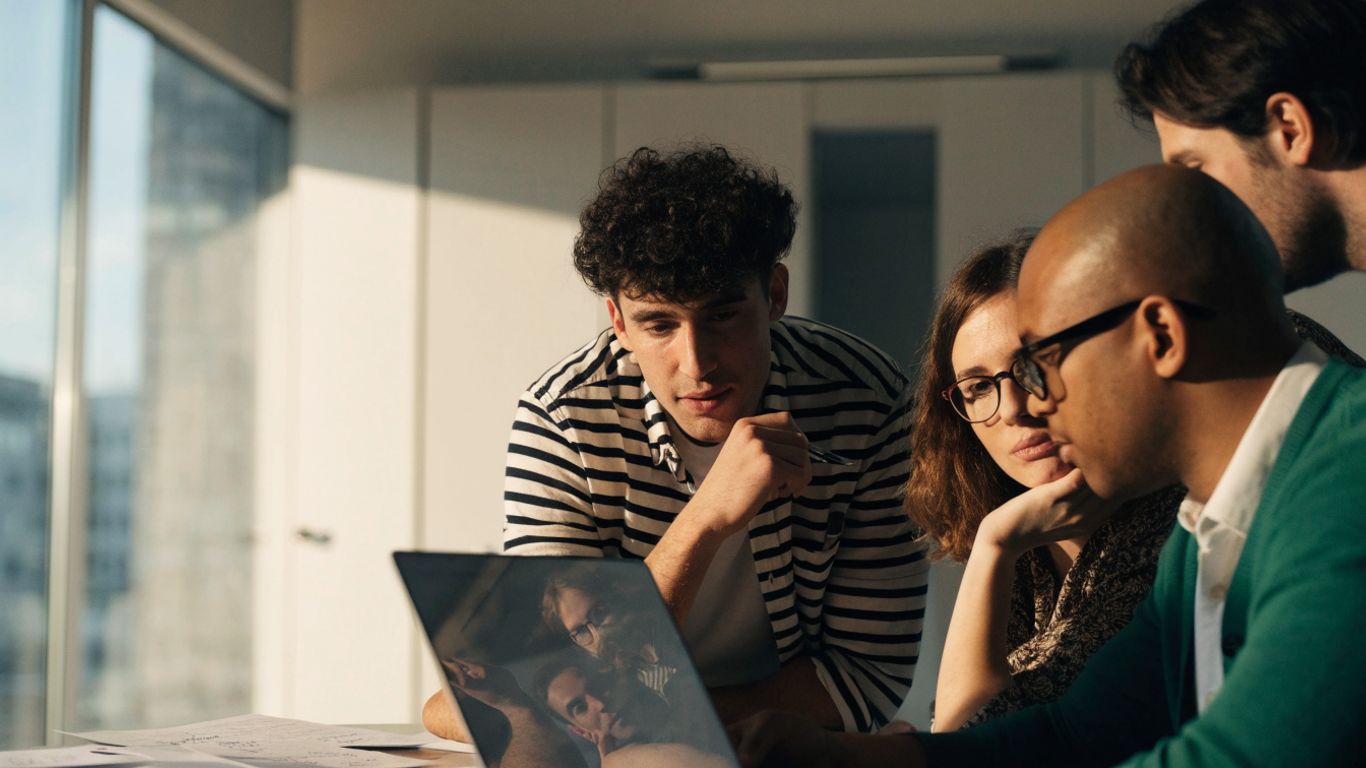 Founder and sales team reviewing a pipeline together