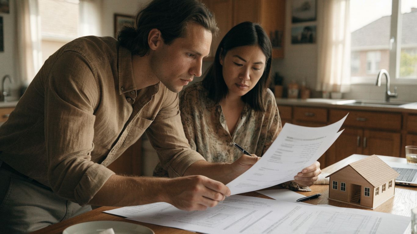 Comparing mortgage estimates beside a house model