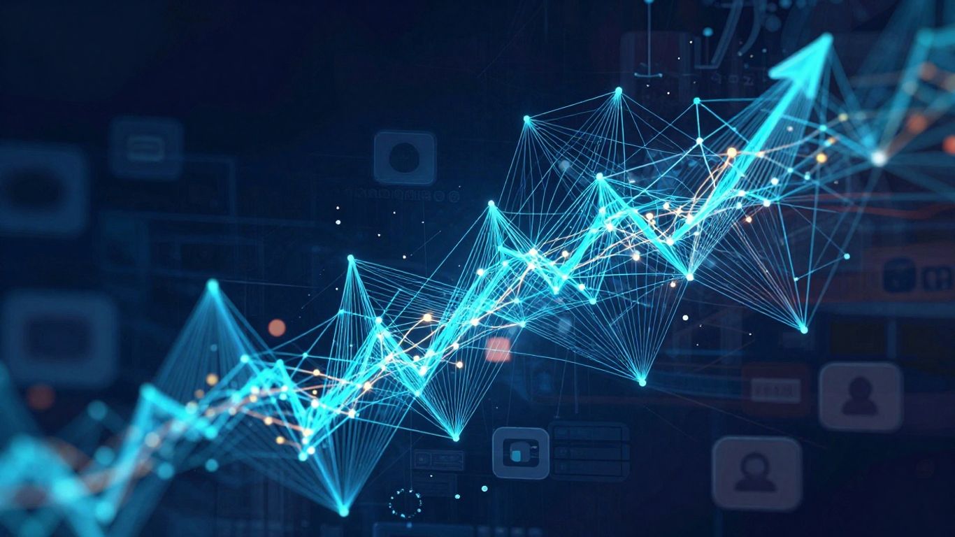 Inteligência artificial e anúncios digitais em crescimento.
