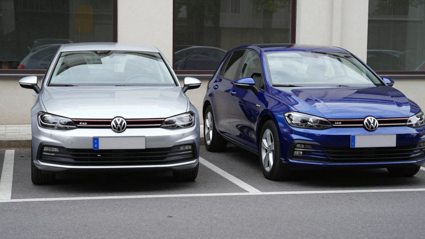 VW Golf 8 und Golf 7 nebeneinander