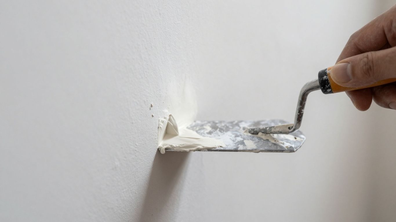 Plasterer smoothing an internal corner for a professional finish.