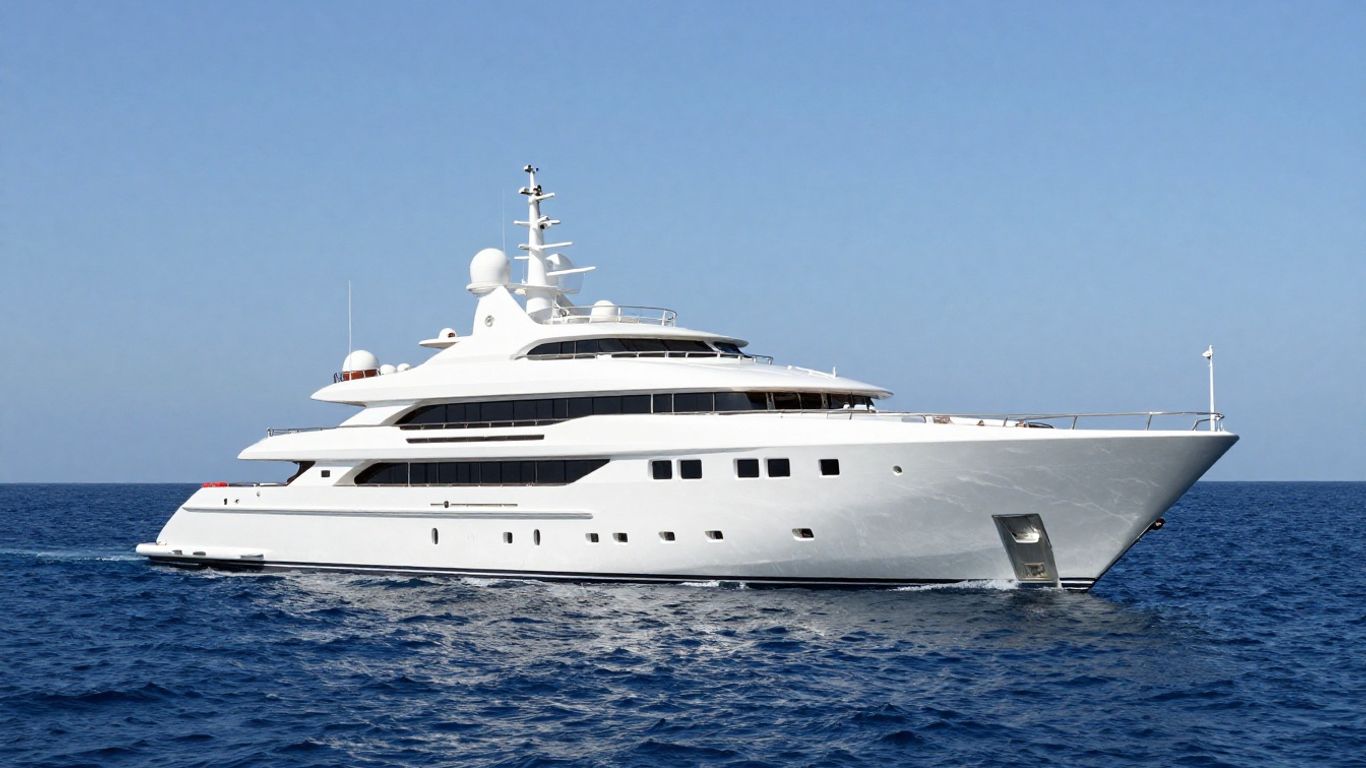 The luxurious St. David superyacht on the ocean.