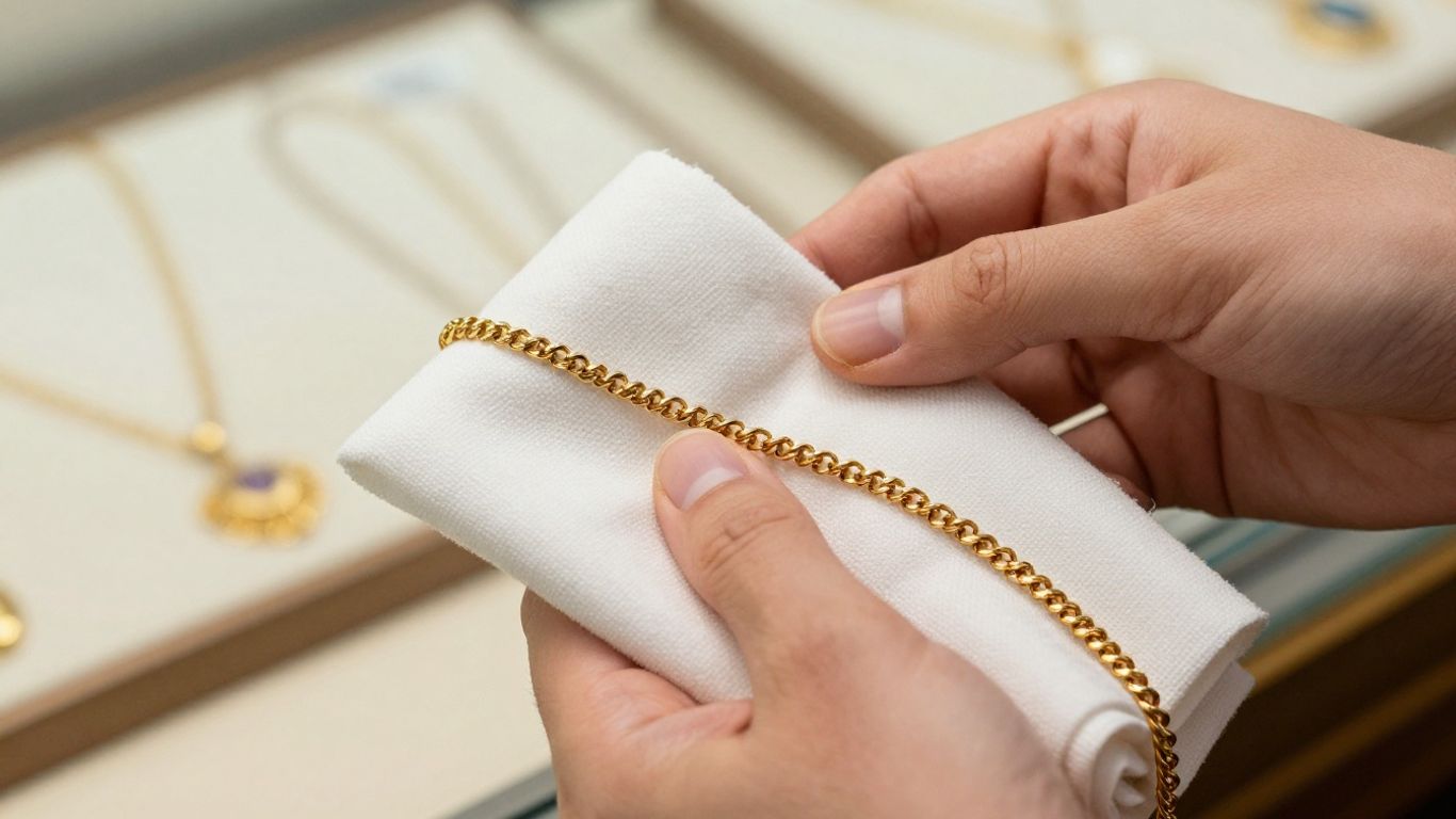 Careful maintenance of delicate antique gold jewellery.