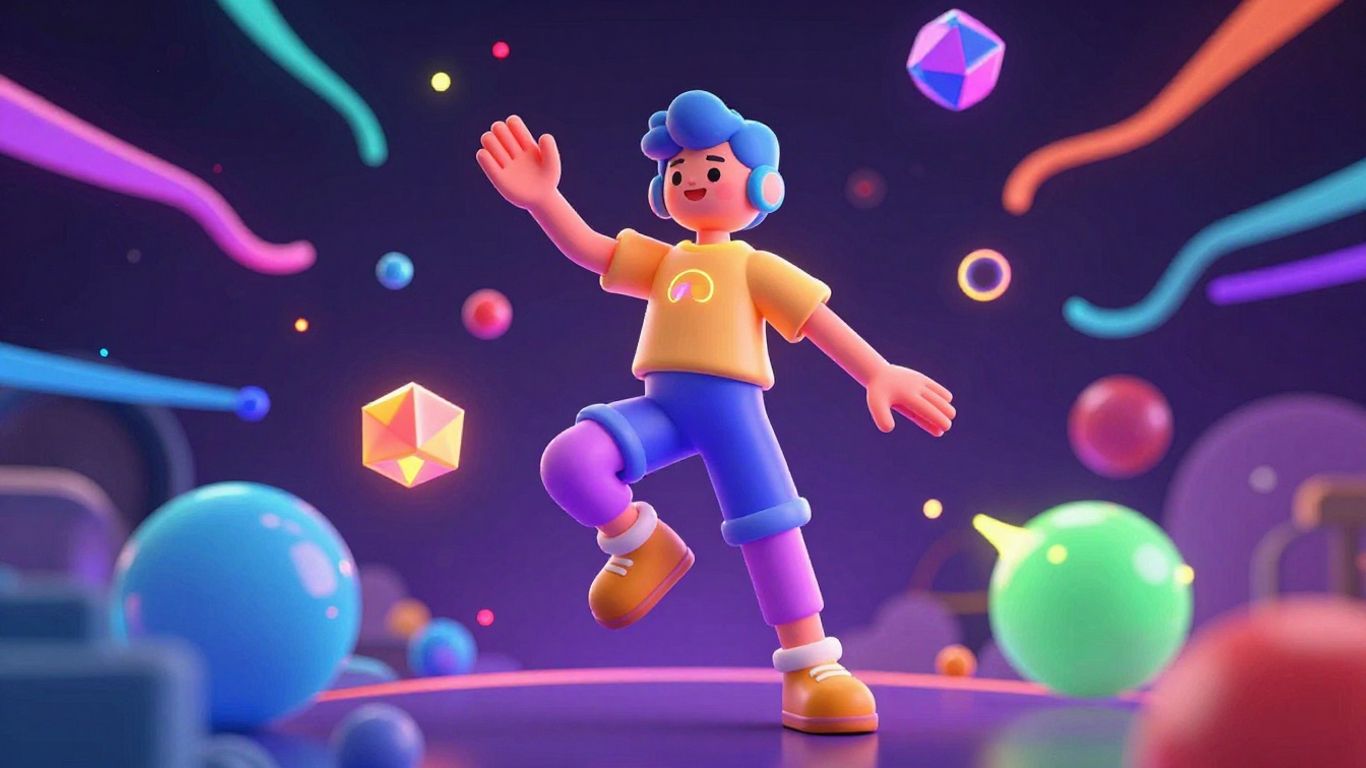 3D character creating digital assets with AI