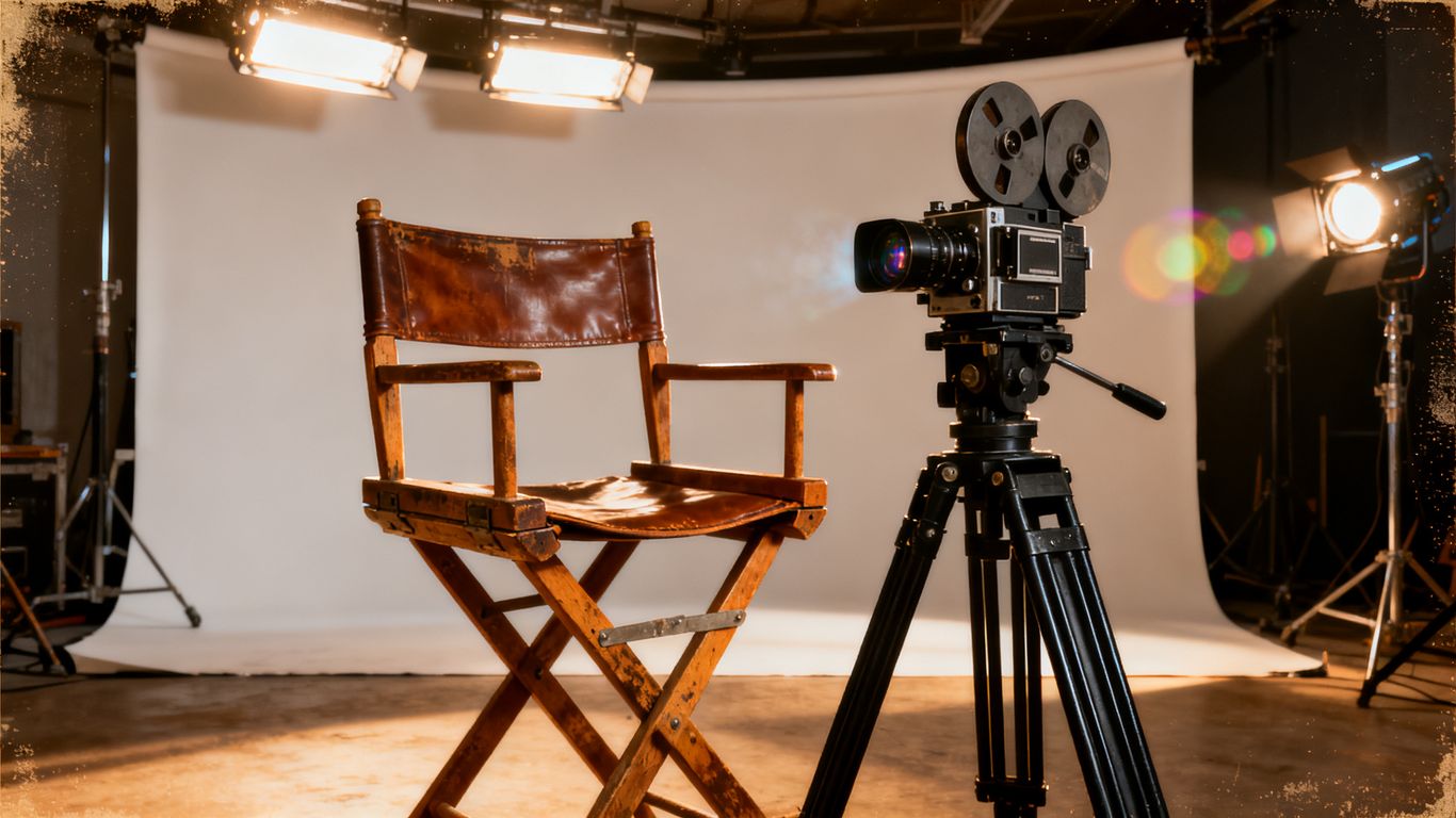 A studio setting for cinematic production