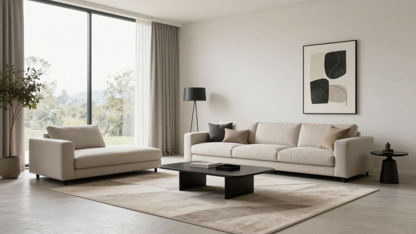 Modern living room with clean lines and natural light.