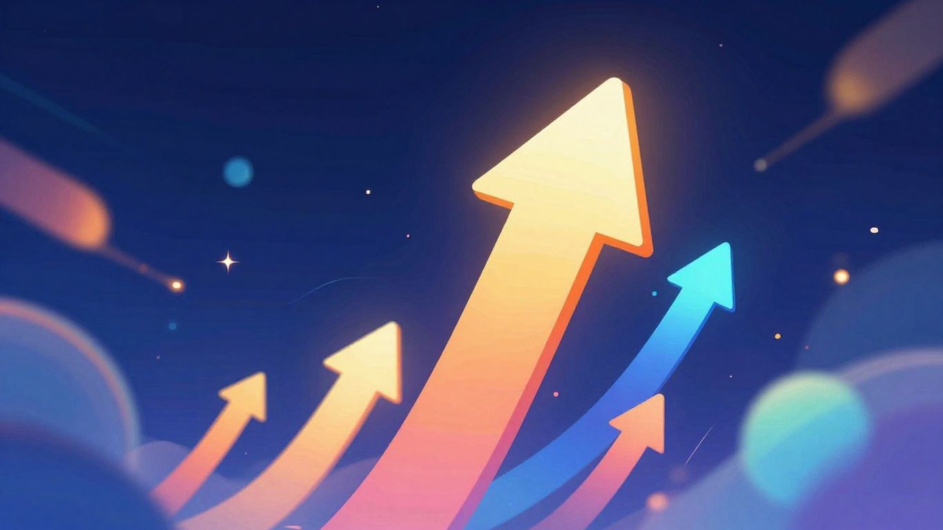Modern website design elements indicating revenue growth.