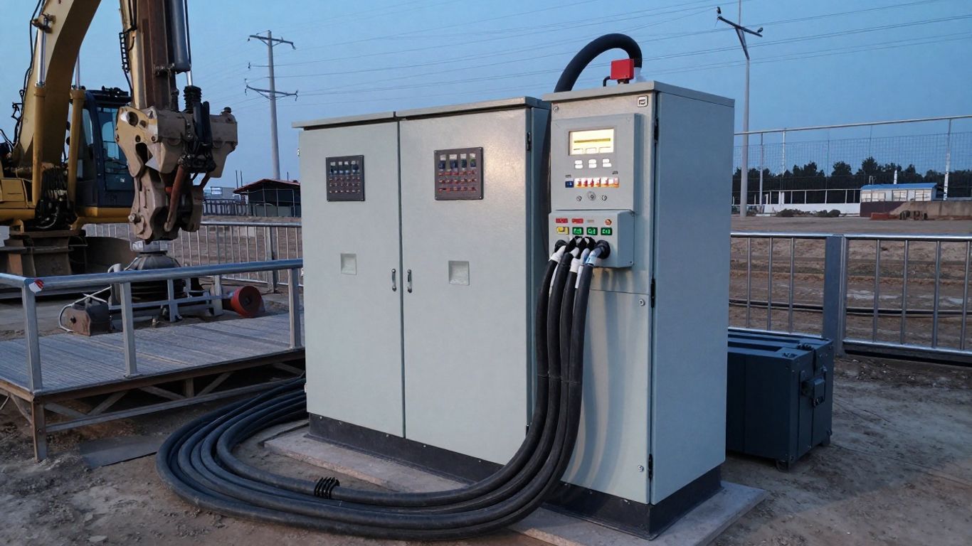 Electrical control equipment beside remote drilling machinery