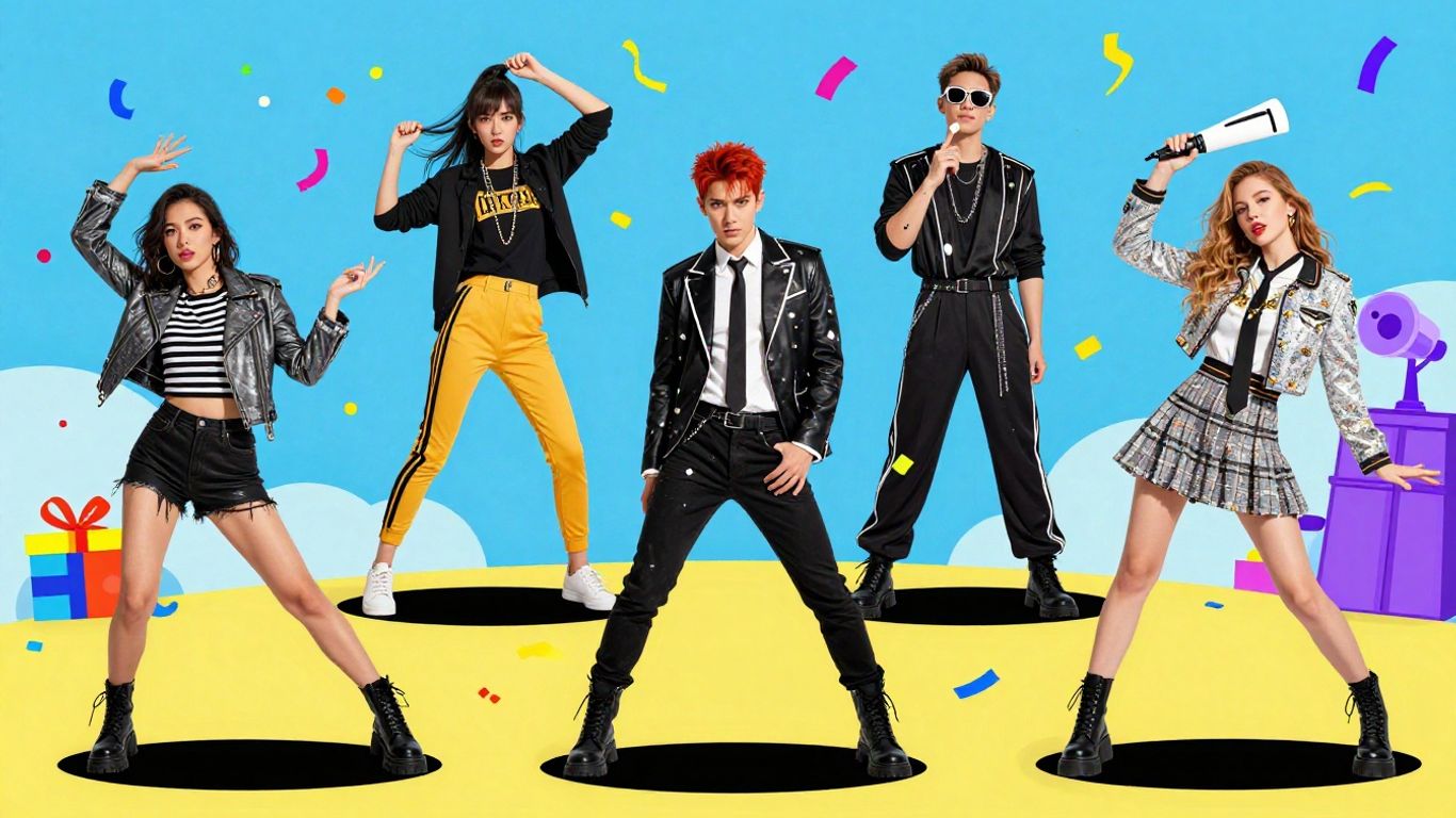 Celebrity news and exclusive stories illustration.