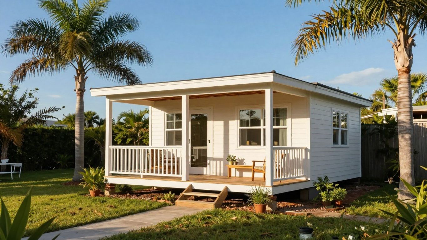 Florida tiny home in sunny landscape