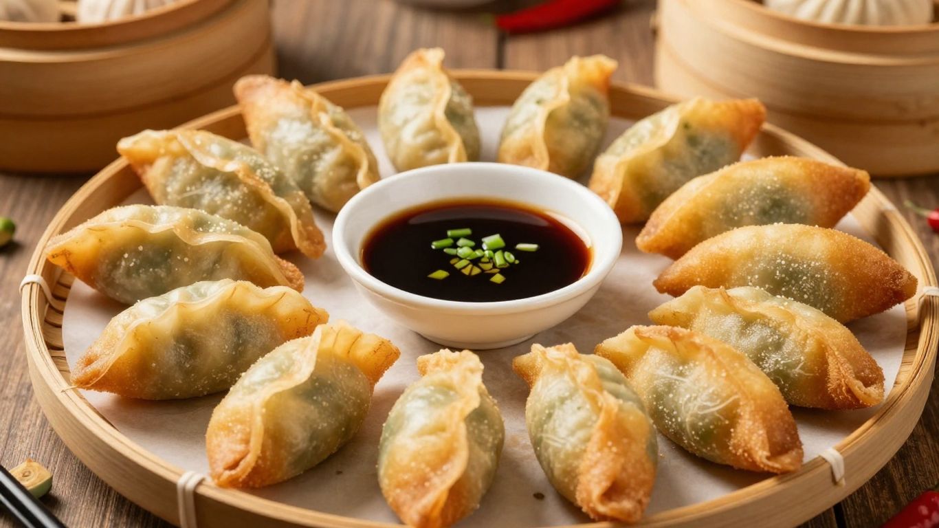 Golden spring rolls and handmade dumplings