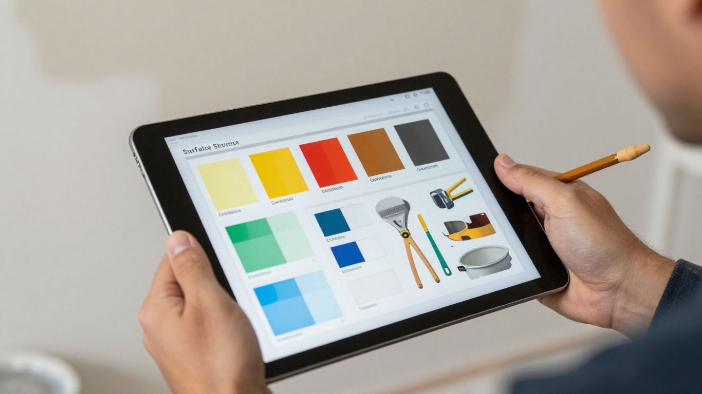 Painting estimate software on a tablet