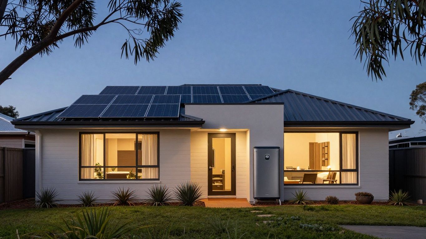 Modern Australian home with discreet battery storage