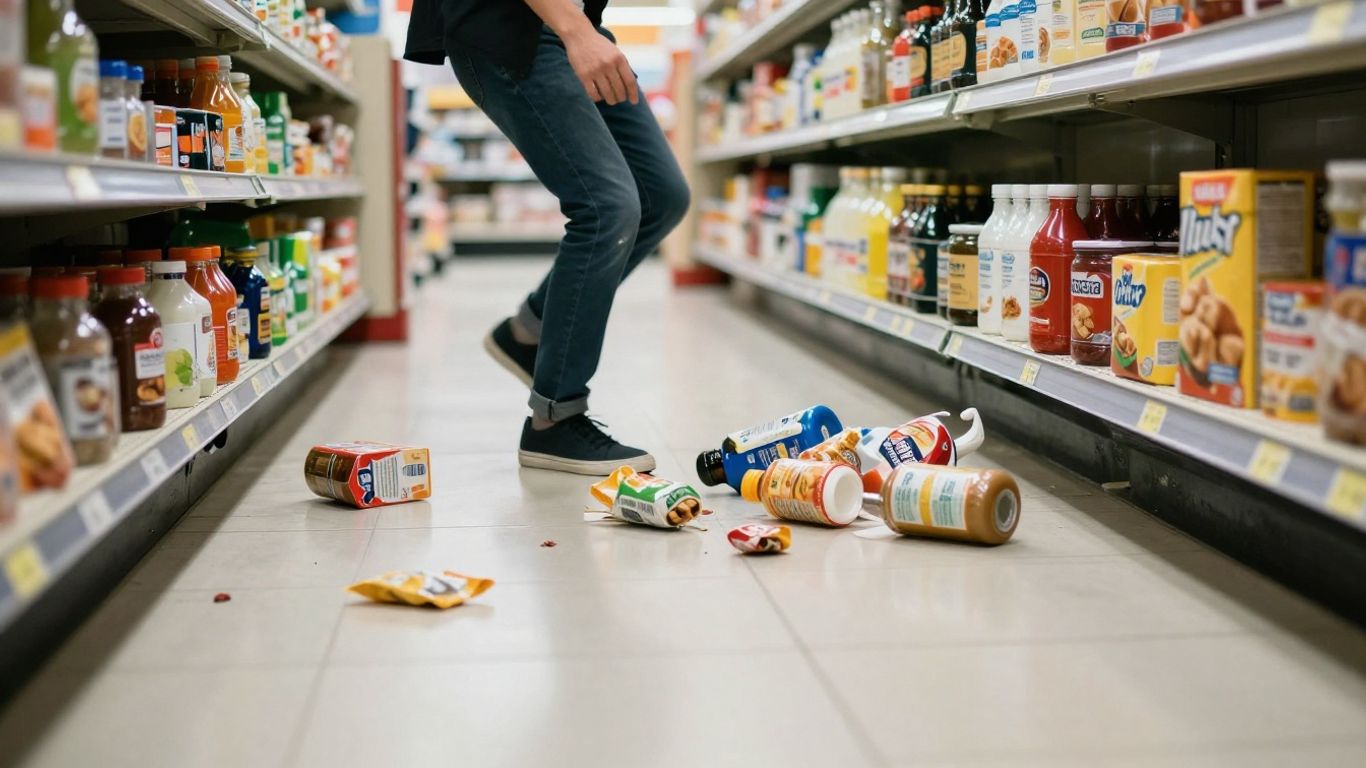 Grocery store slip and fall accident scene.