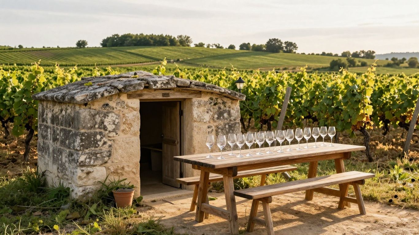 Chenin Blanc vineyards beside limestone cellars