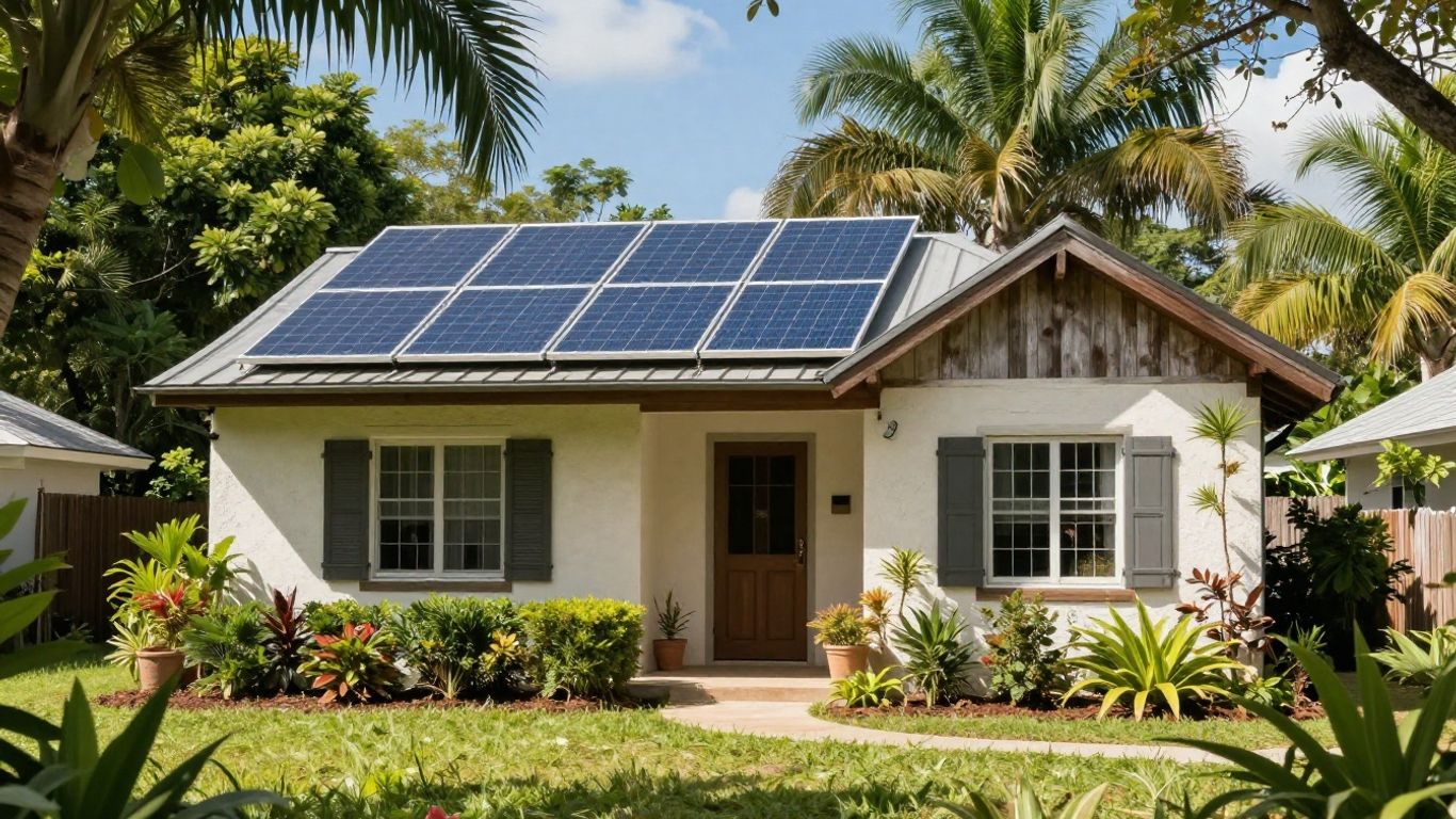 Off-grid Florida home with solar panels