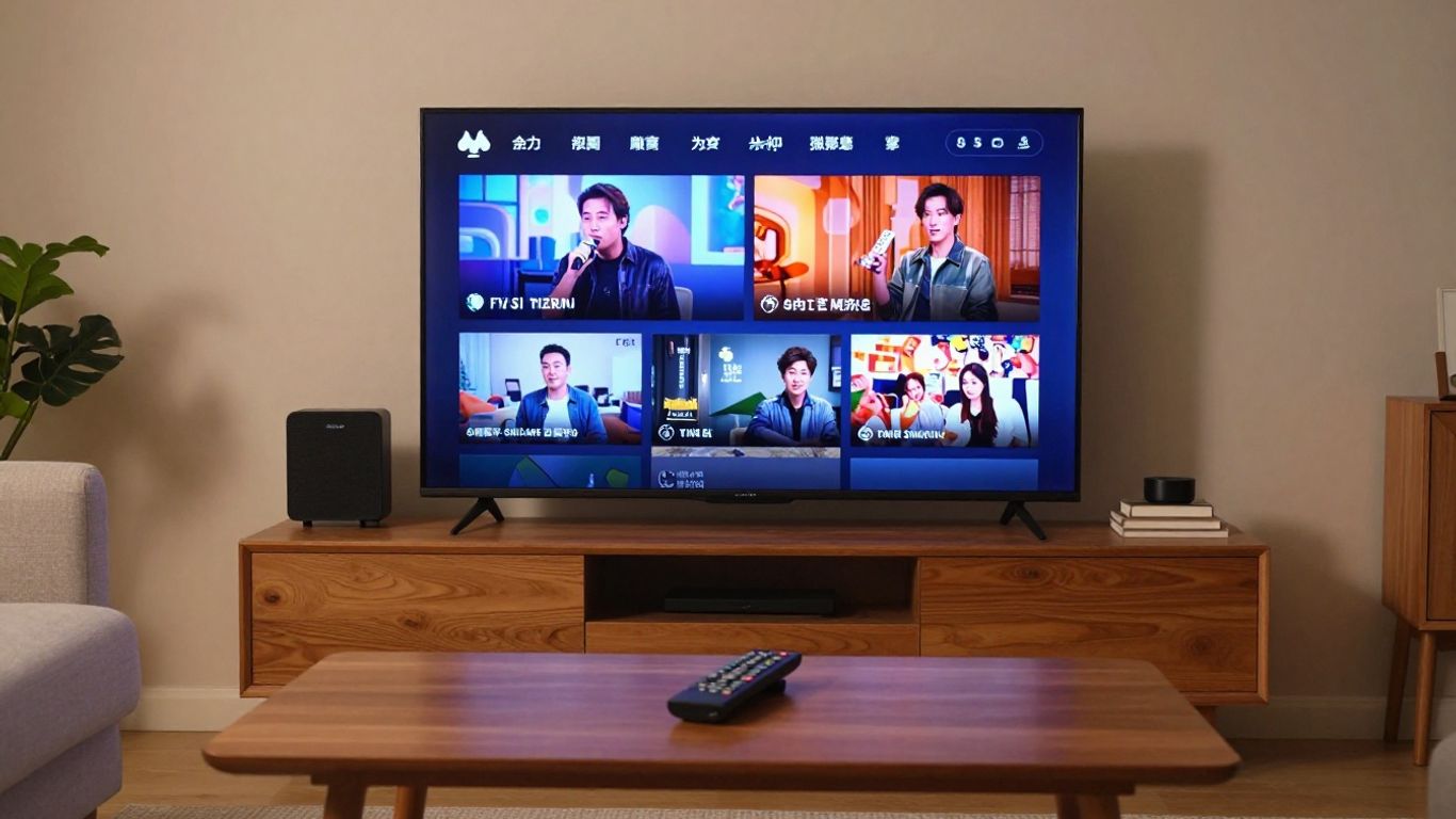 Living room television with streaming choices