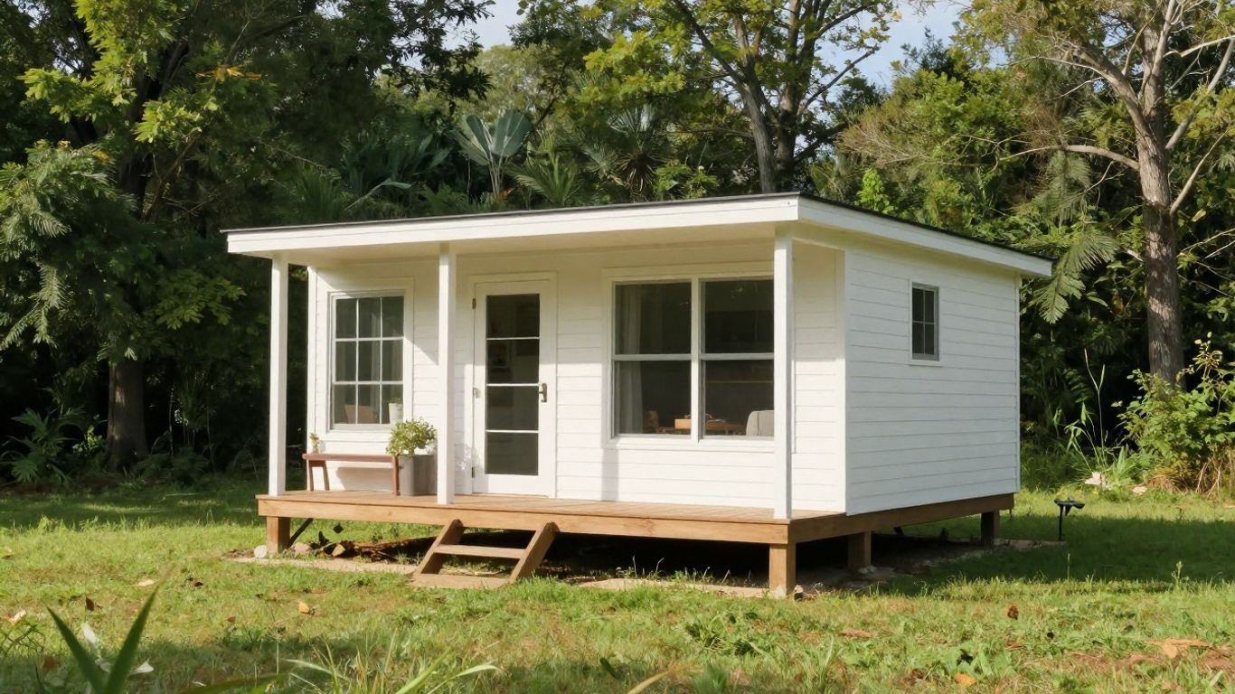 Tiny house in South Carolina landscape.
