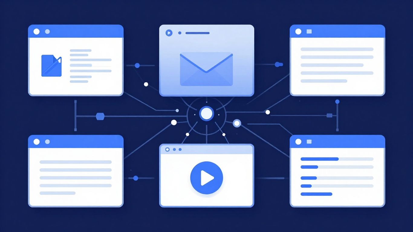 Technical illustration of email authentication and DNS lookup.