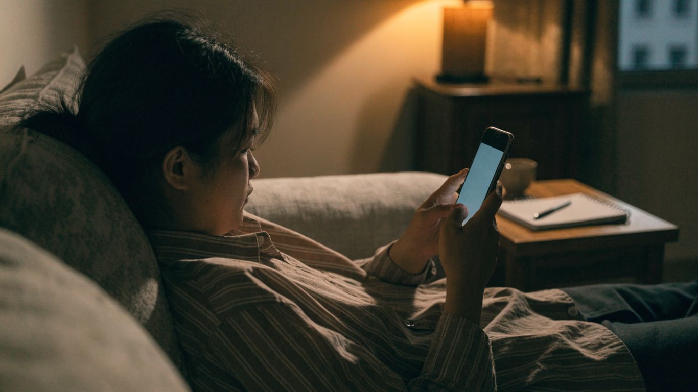 Persona revisando movimientos financieros en su teléfono