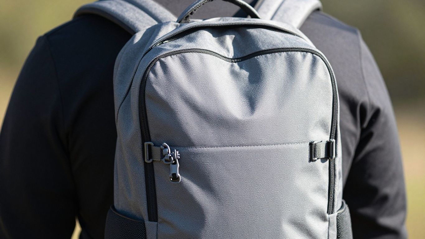 Tagesrucksack mit gepolsterten Trägern und ergonomischer Form.