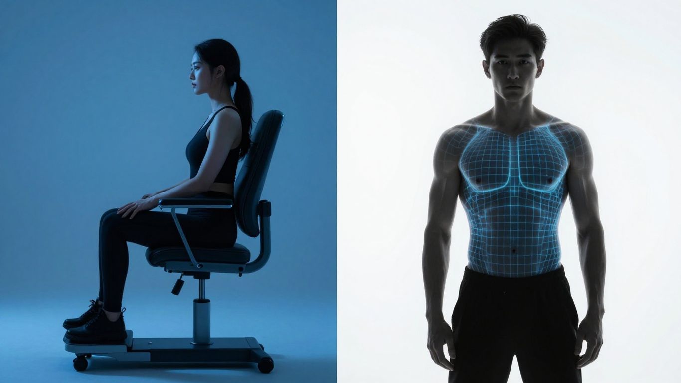 Emsella chair and Emsculpt NEO torso comparison.