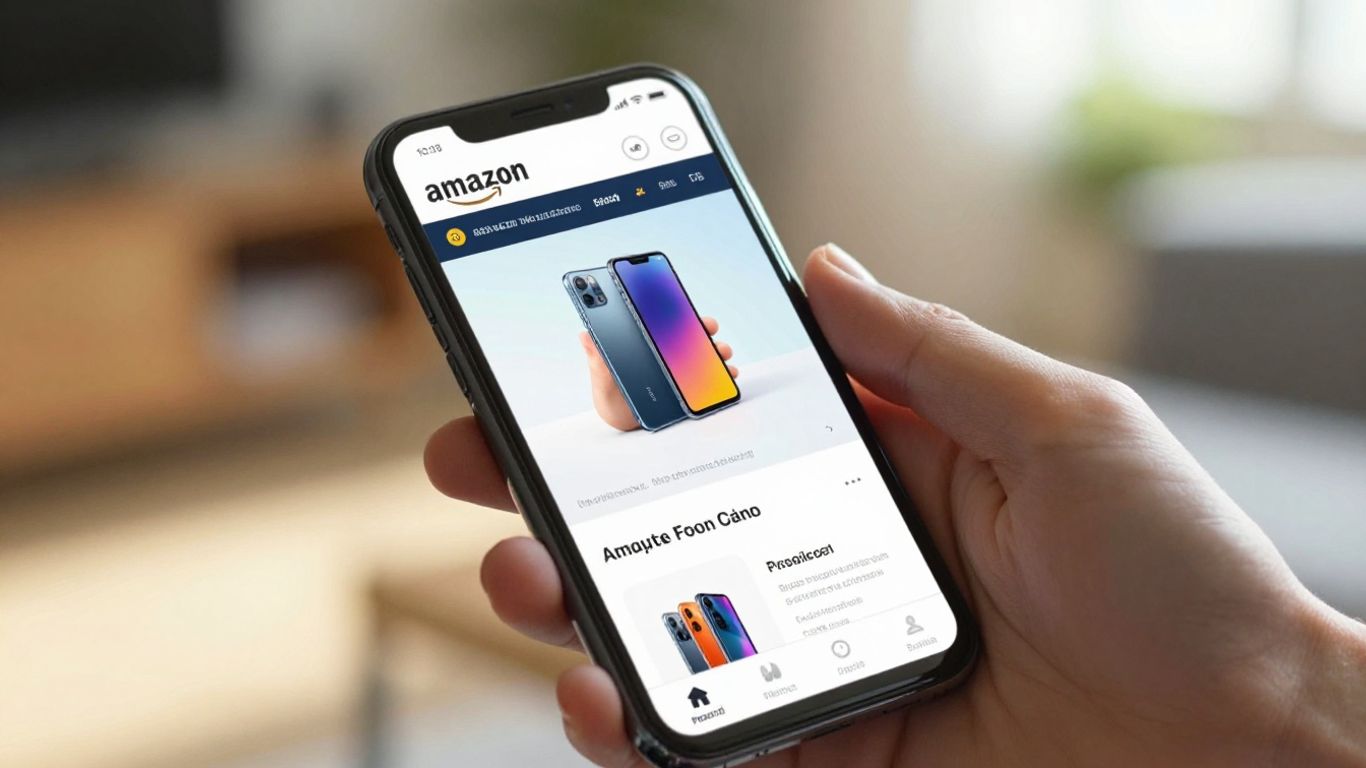 Amazon product page on a smartphone screen.