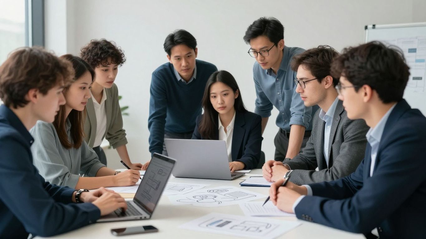 Startup-Team plant technische Entwicklung gemeinsam
