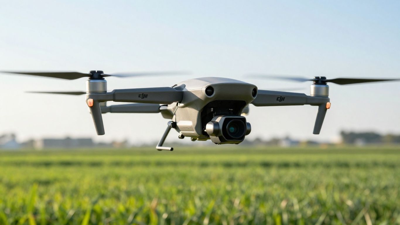 DJI Agras T40 drone spraying crops in a field.