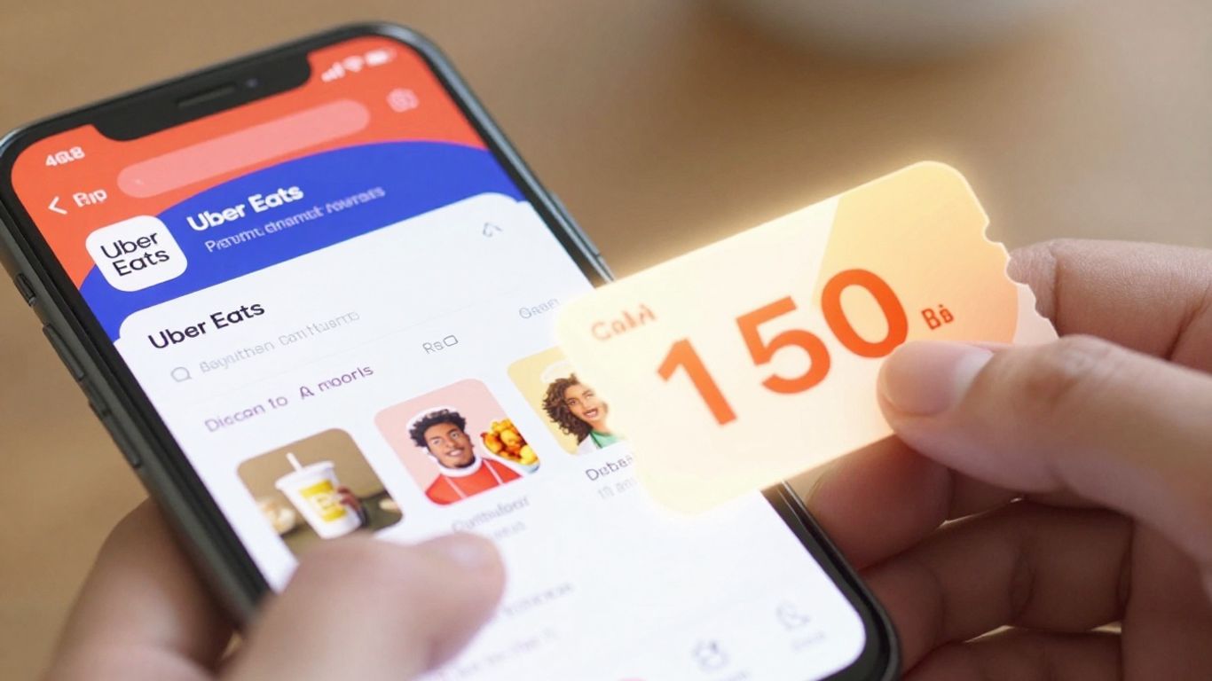 Uber Eats app with a promo code for savings