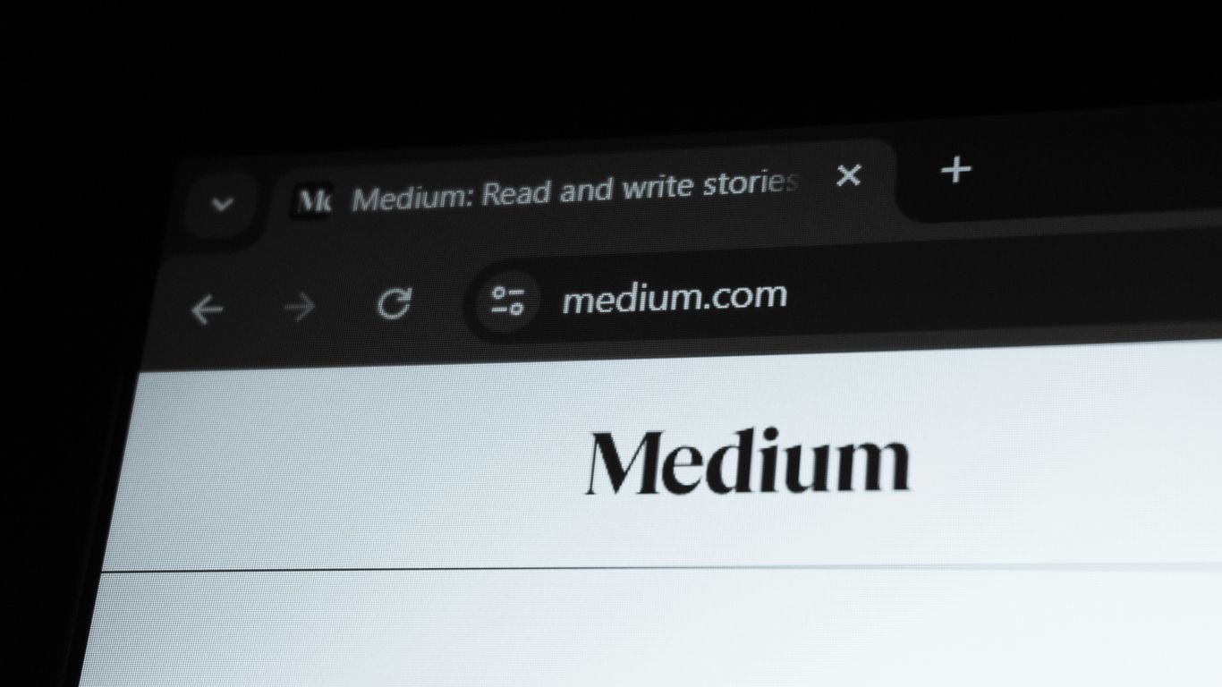 Medium.com website displayed on a screen.