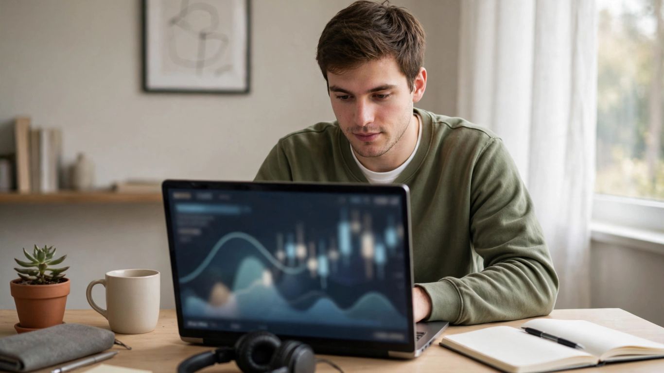 Un trader examine les marchés des devises à son bureau