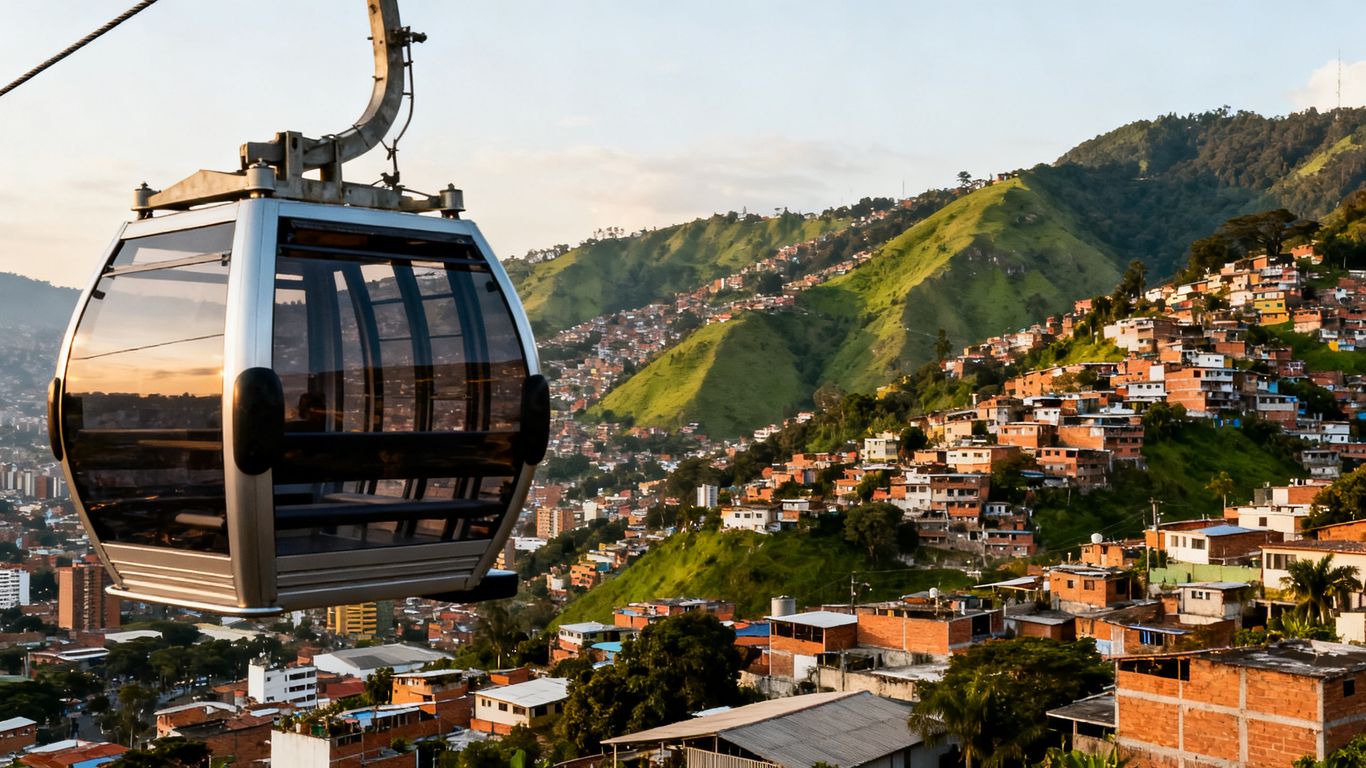 Medellín valley viewed from a cable car