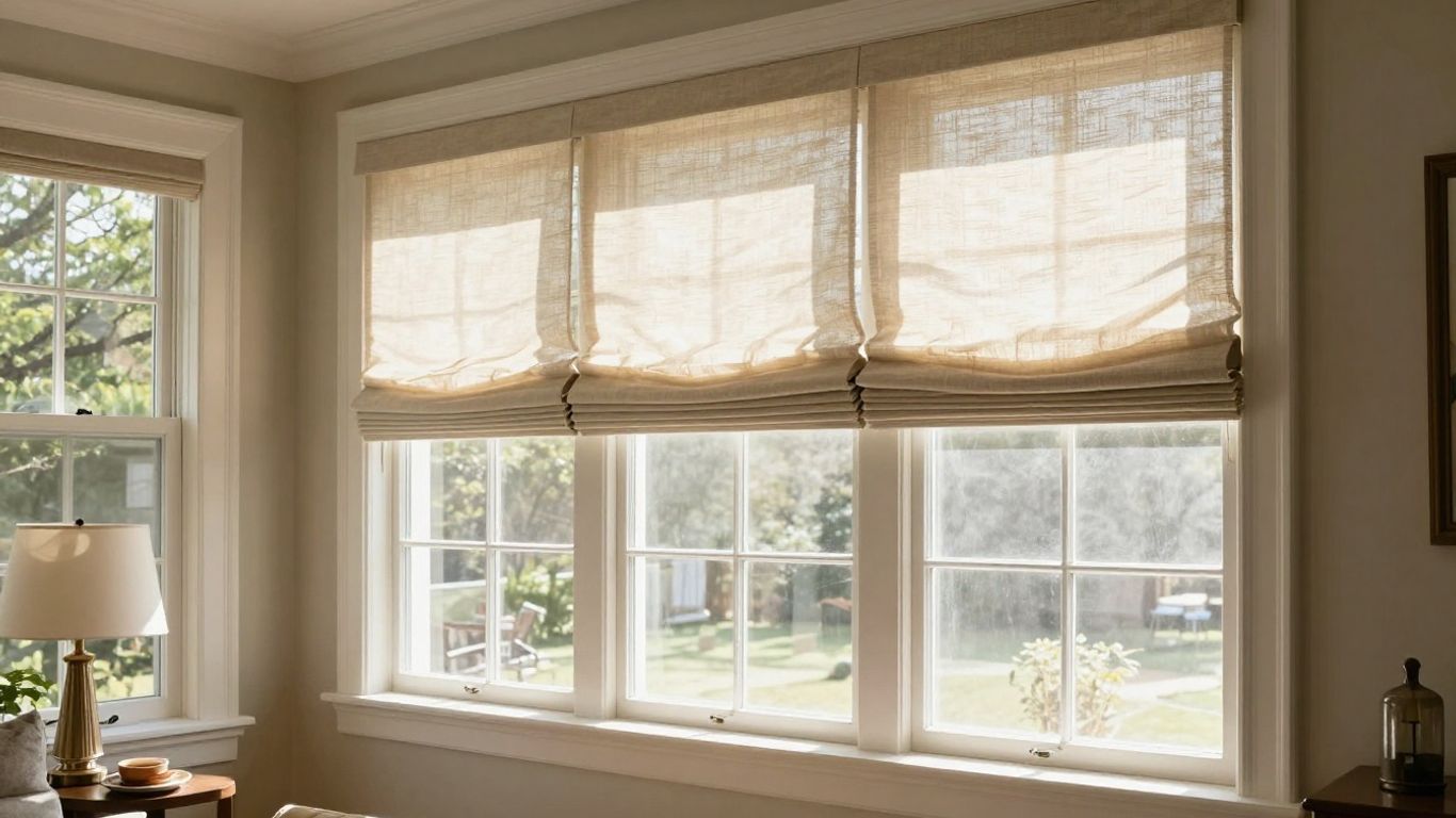 Elegant window shades in a Montclair home.