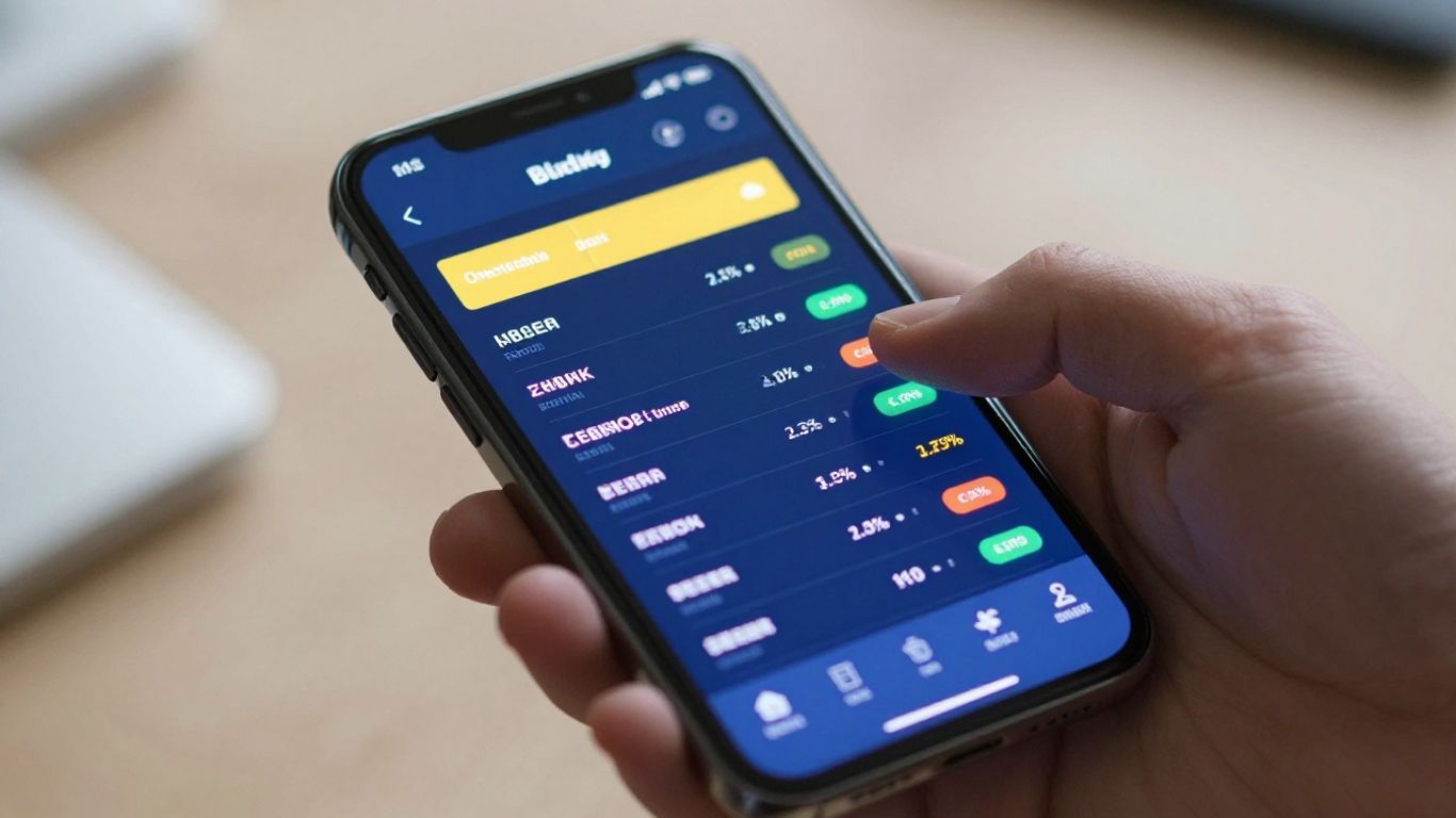 Smartphone displaying a financial market app interface.