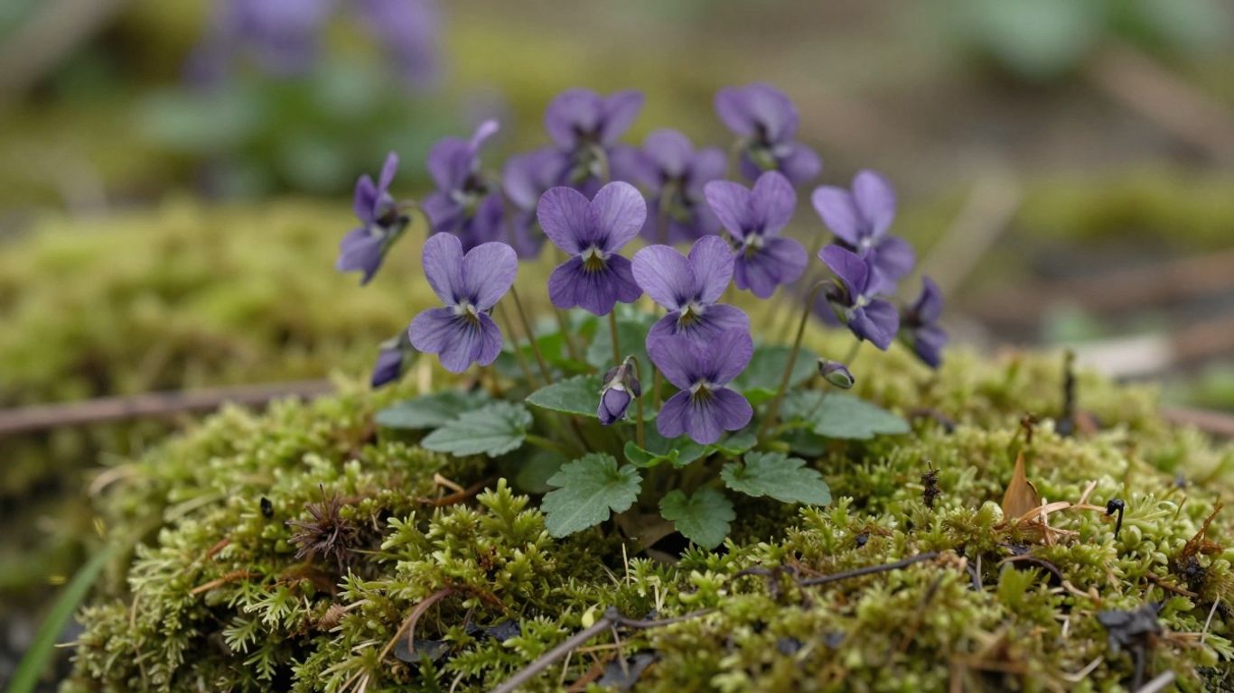 Soft violet petals in a garden