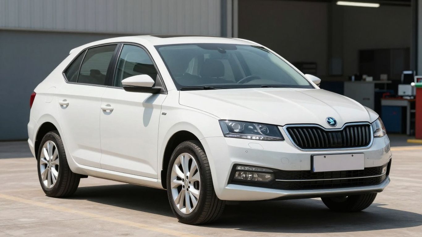 Skoda car in a sunny lot