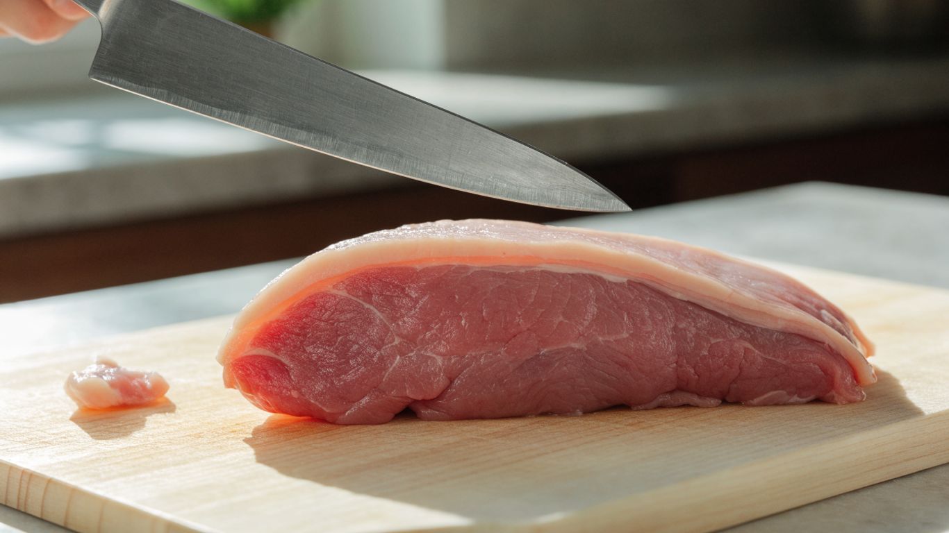 Pork loin with an even thin fat layer