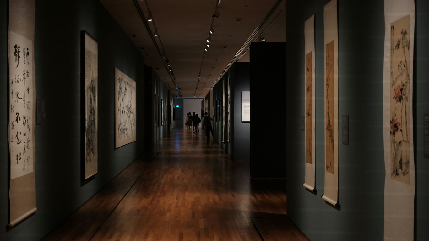 Asian art gallery with carved objects